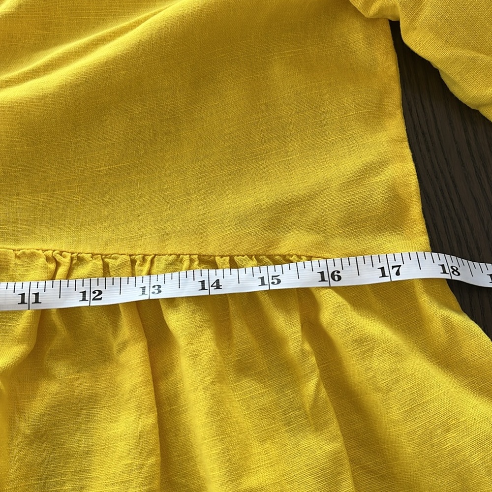 Zara Bright Yellow Ruffle Hem Babydoll Dress Size Medium - Picture 11 of 13